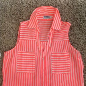 Express collard button up tank top.